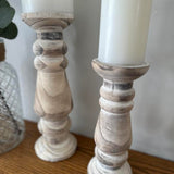 Wooden Pillar Candle Holders