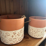 Terracotta Style Floral Pots