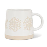 Wide Base Neutral Snowflake Mug