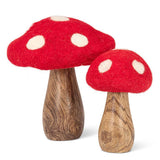 Felt + Wooden Mushroom Decor