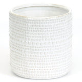 Textured White Ceramic Pot