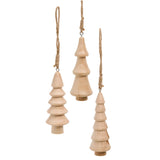 Wooden Tree Ornament - Set of 3