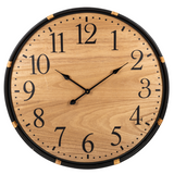 Black Frame With Rattan Wrap Accent Wall Clock