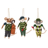 Assorted Felt Mouse Golf Ornament