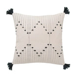 Black + Beige Tassel Pillow Large