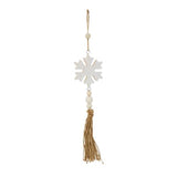 Wooden SnowFlake Ornament with Tassel