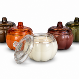 BROWN Glass Pumpkin 2 Wick Soy Candle | Pumpkin Spice Cake