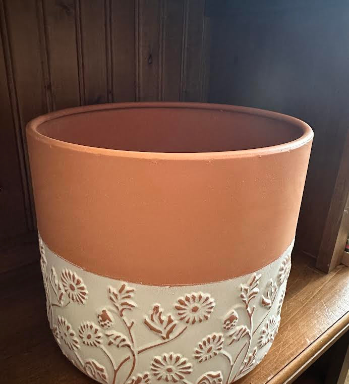 Terracotta Style Floral Pots