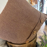 Brown Button Throw Pillow