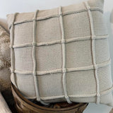 Beige Textured Throw Pillow