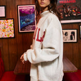 FA LA LA/HO HO HO Mock Neck Sweatshirt: HEATHER GREY