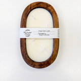 CRANBERRY Dough Bowl Soy Candle | Handcrafted 4 Wick Wooden Candle