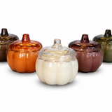 ORANGE Glass Pumpkin 2 Wick Soy Candle | Pumpkin Spice Cake