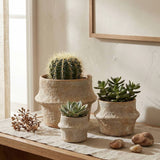 Ceramic Planter Pot, Textured with Drainage - Solene: Large 8"