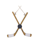 Hockey Sticks + Puck Ornament