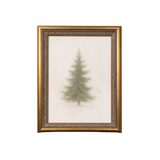 Frosty Pine | Antique Inspired Brass Mould Framed Art: 5 x 7