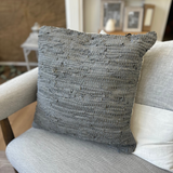 Textured Grey Pillow 16x16