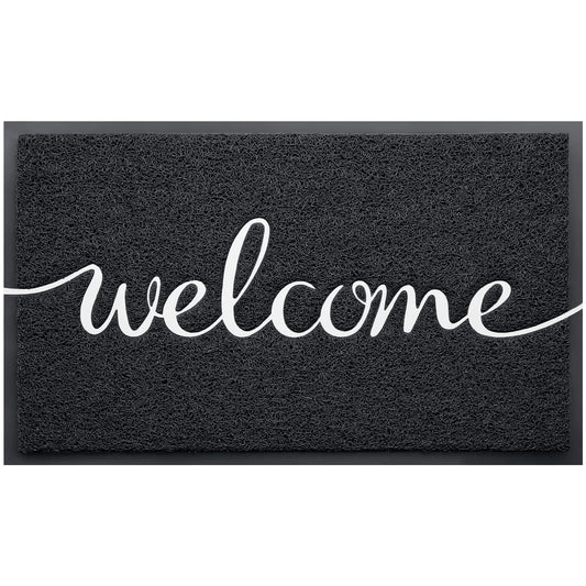 Black Welcome Doormat