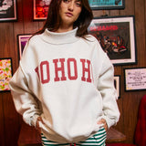 FA LA LA & HO HO HO Mock Neck Sweatshirt: HEATHER GREY: L/XL
