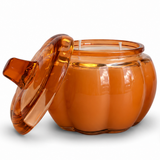ORANGE Glass Pumpkin 2 Wick Soy Candle | Pumpkin Spice Cake