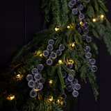 Navy Plum Frosted Berry Norfolk Cypress Wreath 34": LED Pre Lit