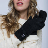 Snowflake Lined Mitts - Black Speckle