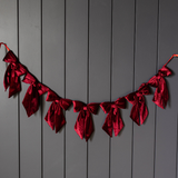 Bow Garland Red Velvet Fabric