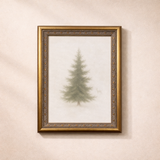 Frosty Pine | Antique Inspired Brass Mould Framed Art: 5 x 7