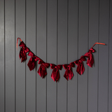 Bow Garland Red Velvet Fabric