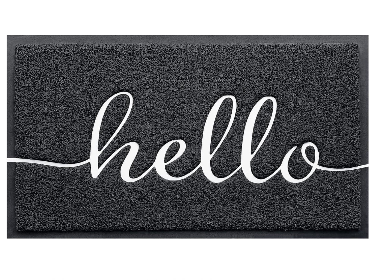 Black Hello Doormat