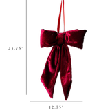 Bows Red Velvet Fabric: Medium
