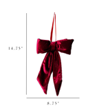 Bows Red Velvet Fabric: Medium