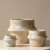 Ceramic Planter Pot, Textured with Drainage - Solene: Large 8"