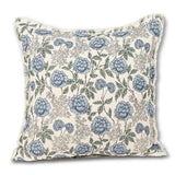 Blue Floral Square Pillow