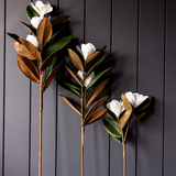 Magnolia Faux Flowers with Leaves: Medium