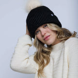 Snowflake Lined Beanie - Black Speckle