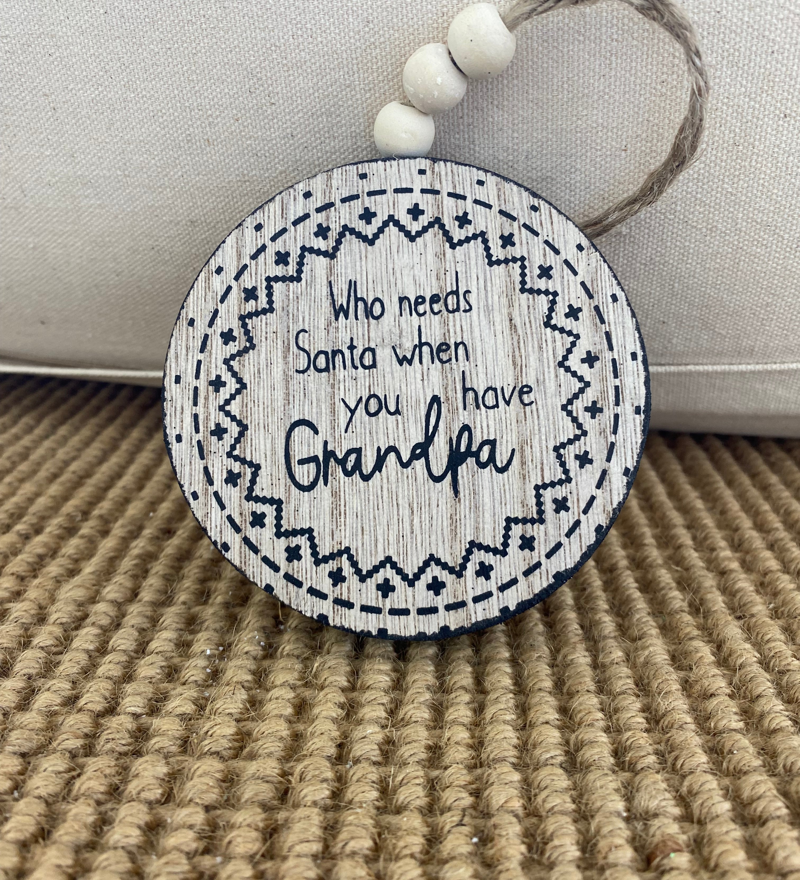 Pine Wood Disk Ornament