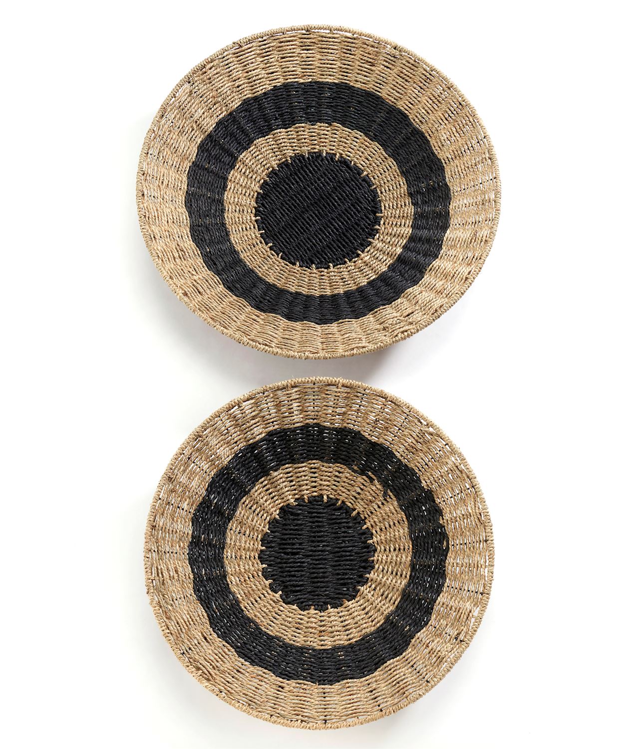 Decorative striped basket set