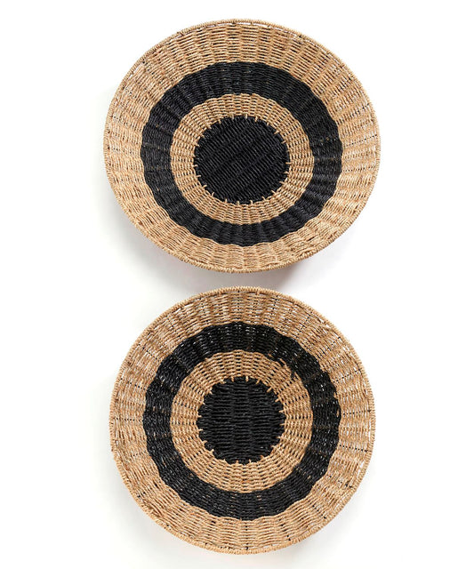 Decorative striped basket set