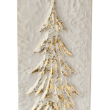 White with Gold Embossed Tree Wall Decor