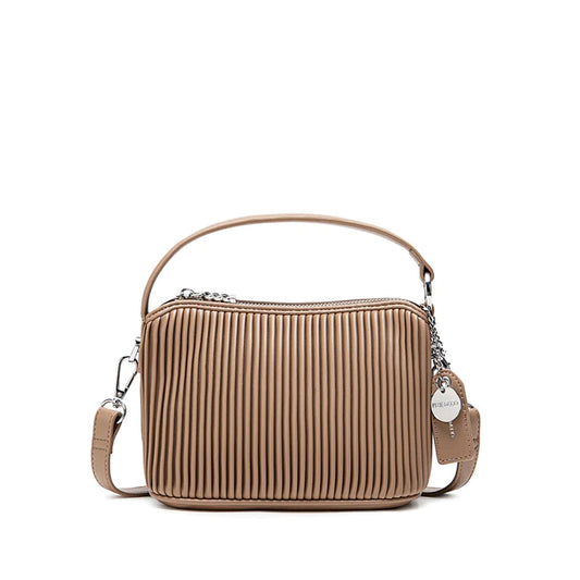 Ella Crossbody - Latte Pleated