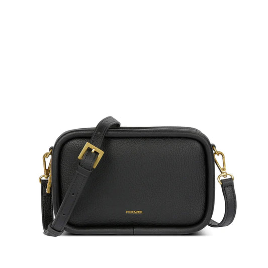 Erika Crossbody - Black Pebbled