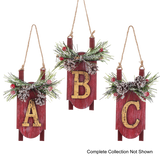 Monogram Sled Ornaments