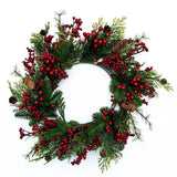 26" Greens + Red Berries Wreath