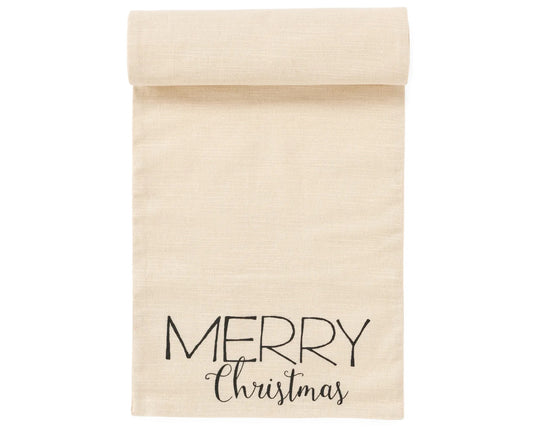 Beige “Merry Christmas” Table Runner