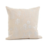 Embroidered Tree Pillow - Beige