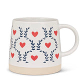 Wide Base Scandi Heart Mug