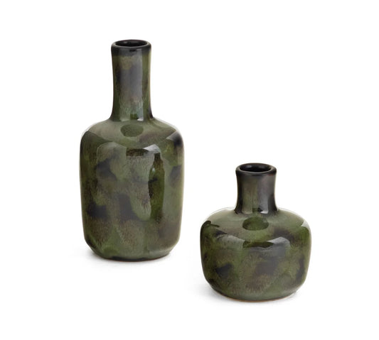 Abstract Green Bottle Vase