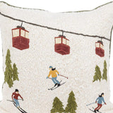 Ski Scene Boucle Pillow