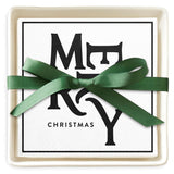 Merry Christmas Napkins + Ceramic Tray